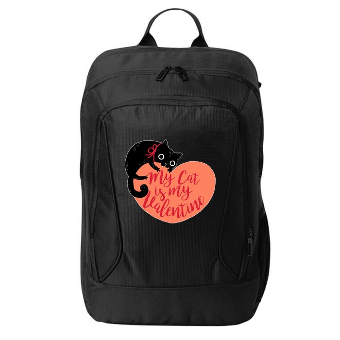 Funny Cute My Cat Is My Valentine City Backpack