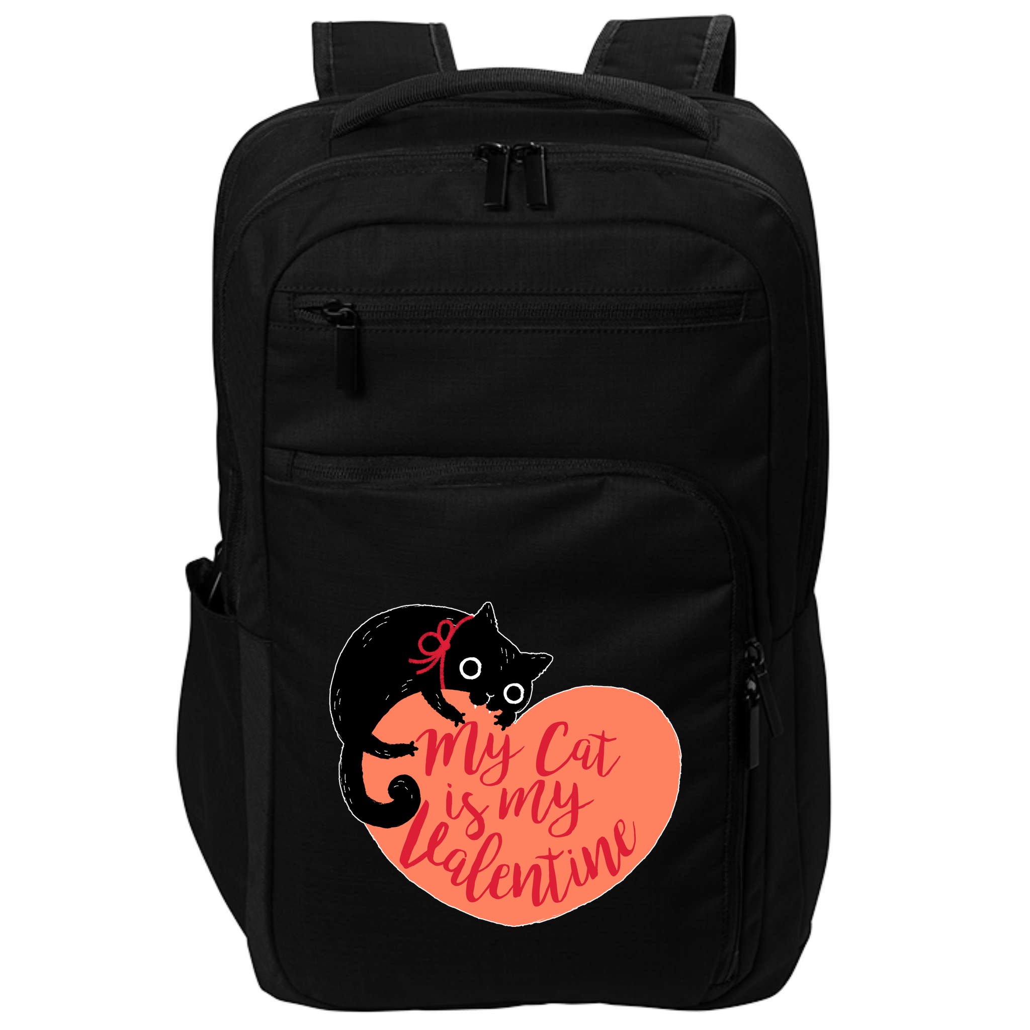 Funny Cute My Cat Is My Valentine Impact Tech Backpack