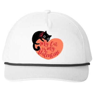 Funny Cute My Cat Is My Valentine Snapback Five-Panel Rope Hat