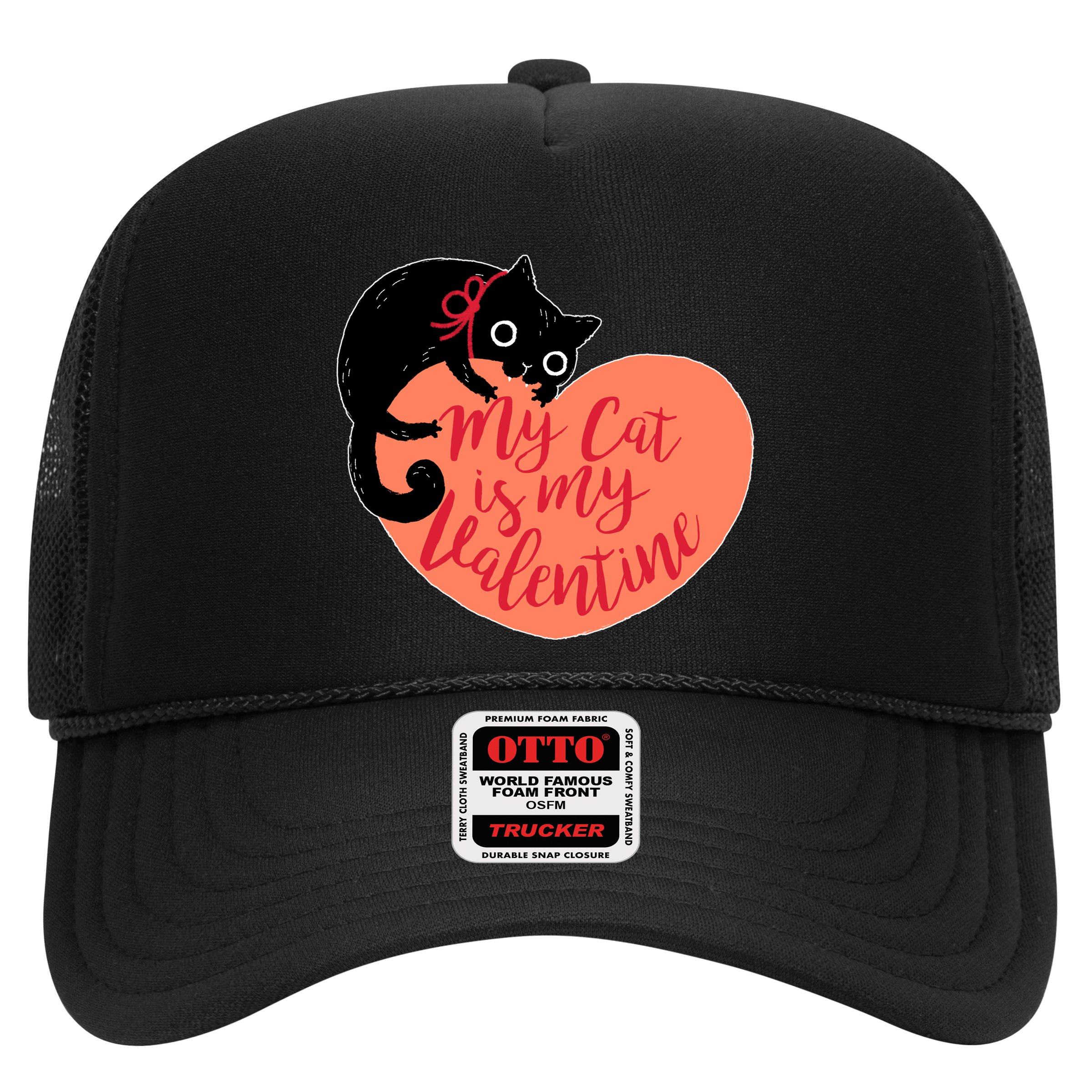 Funny Cute My Cat Is My Valentine Hat