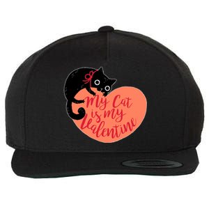 Funny Cute My Cat Is My Valentine Wool Snapback Cap