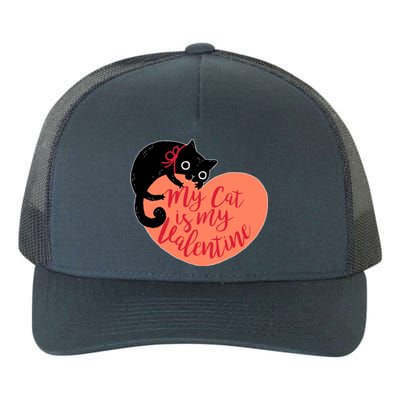 Funny Cute My Cat Is My Valentine Yupoong Adult 5-Panel Trucker Hat