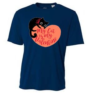 Funny Cute My Cat Is My Valentine Cooling Performance Crew T-Shirt