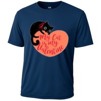 Funny Cute My Cat Is My Valentine Cooling Performance Crew T-Shirt