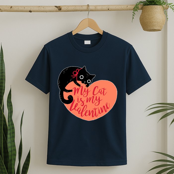 Funny Cute My Cat Is My Valentine T-Shirt