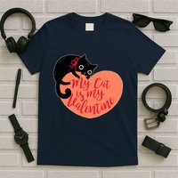 Funny Cute My Cat Is My Valentine T-Shirt
