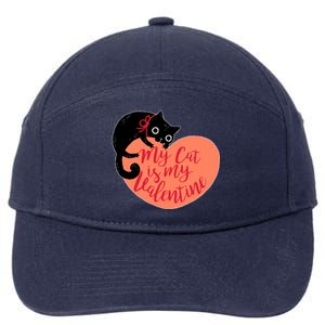 Funny Cute My Cat Is My Valentine 7-Panel Snapback Hat