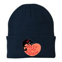 Funny Cute My Cat Is My Valentine Knit Cap Winter Beanie