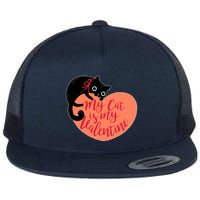 Funny Cute My Cat Is My Valentine Flatbill Hat