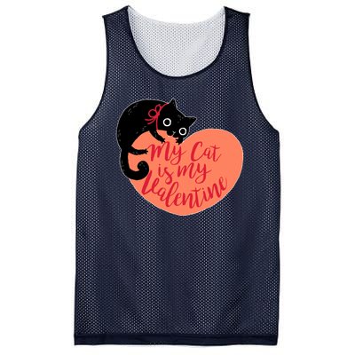 Funny Cute My Cat Is My Valentine Mesh Reversible Basketball Jersey Tank