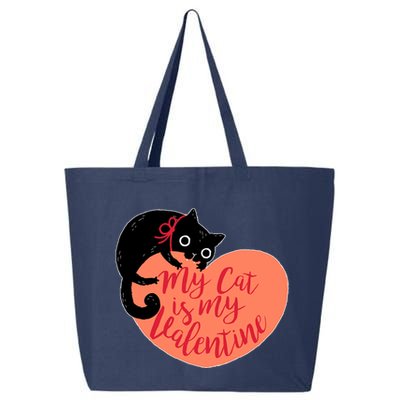 Funny Cute My Cat Is My Valentine 25L Jumbo Tote