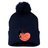 Funny Cute My Cat Is My Valentine Pom Pom 12in Knit Beanie