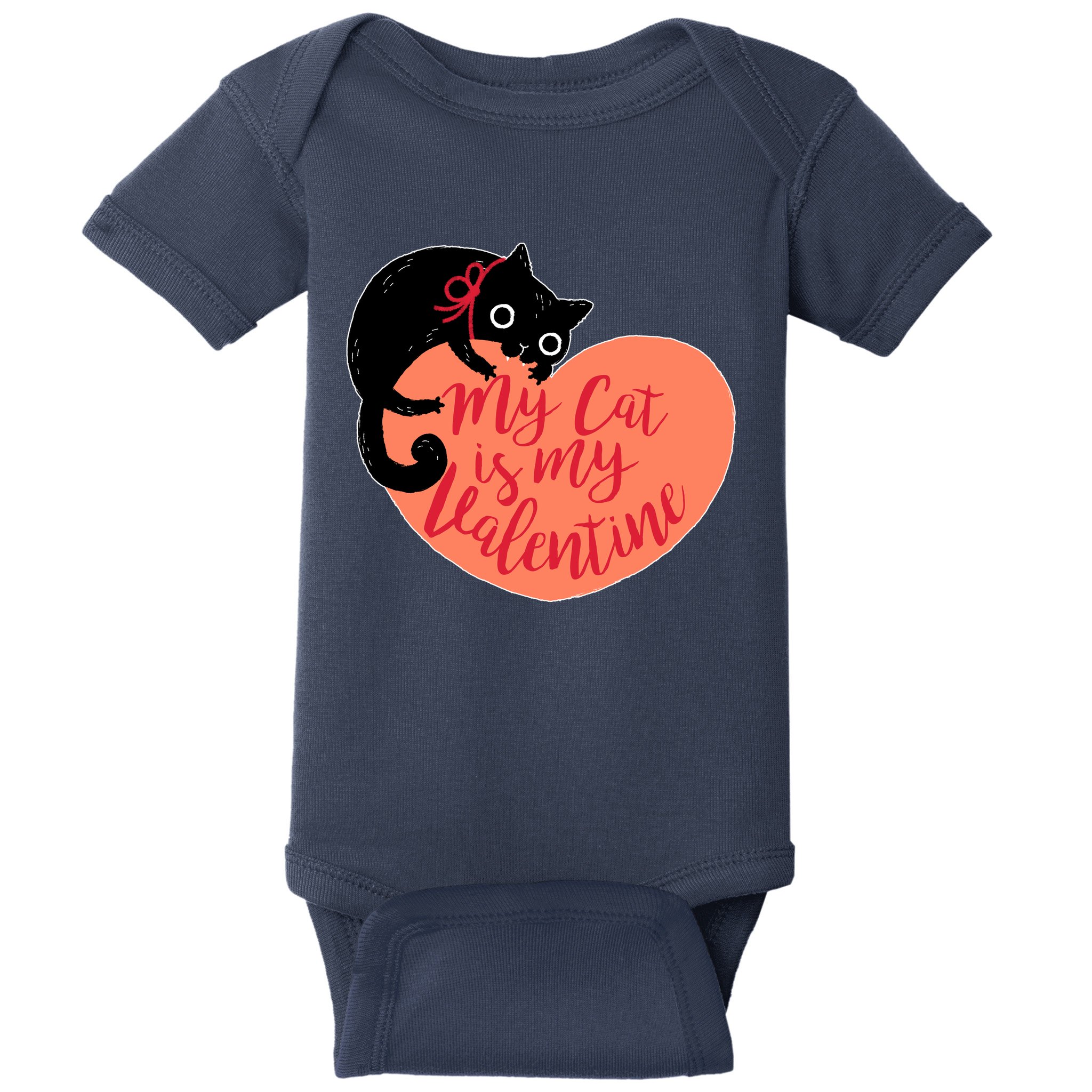 Funny Cute My Cat Is My Valentine Baby Bodysuit