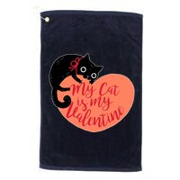Funny Cute My Cat Is My Valentine Golf Towel