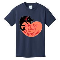Funny Cute My Cat Is My Valentine Kids T-Shirt