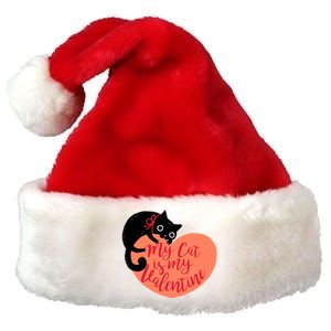 Funny Cute My Cat Is My Valentine Premium Christmas Santa Hat