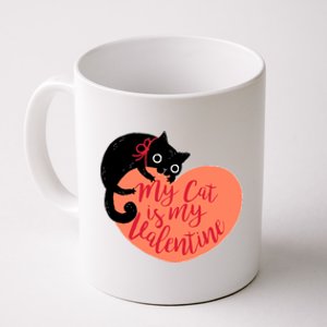 Funny Cute My Cat Is My Valentine Coffee Mug