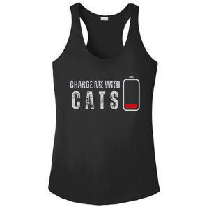 Funny Charge Me With Cats Cat Kitten Lover Ladies PosiCharge Competitor Racerback Tank