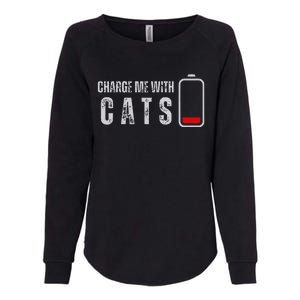 Funny Charge Me With Cats Cat Kitten Lover Womens California Wash Sweatshirt