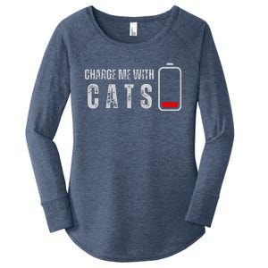 Funny Charge Me With Cats Cat Kitten Lover Women's Perfect Tri Tunic Long Sleeve Shirt