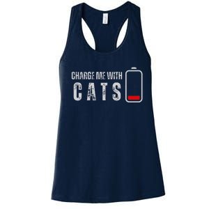 Funny Charge Me With Cats Cat Kitten Lover Women's Racerback Tank