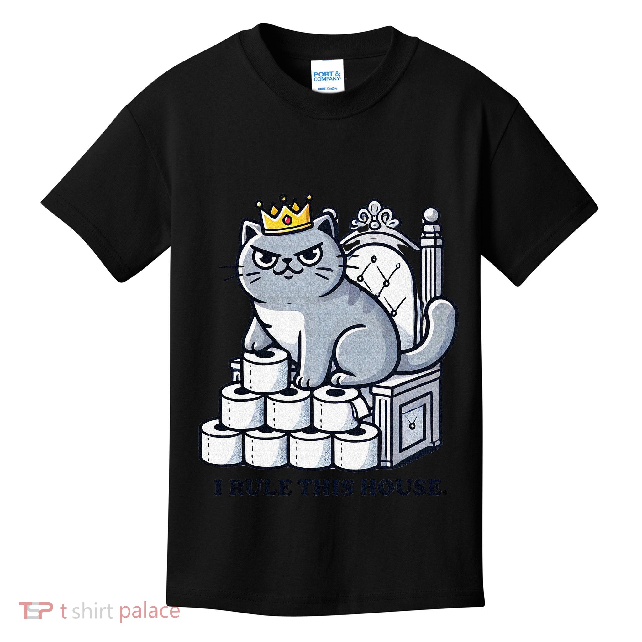 Funny Cat Meme Toilet Paper Throne .Png Kids T-Shirt
