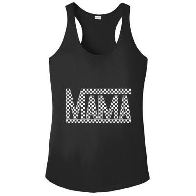 Funny Checkered Mama Black White Gift Women Ladies PosiCharge Competitor Racerback Tank