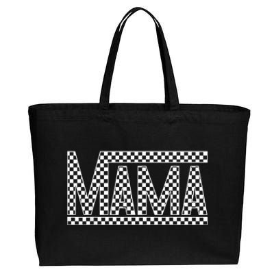 Funny Checkered Mama Black White Gift Women Cotton Canvas Jumbo Tote