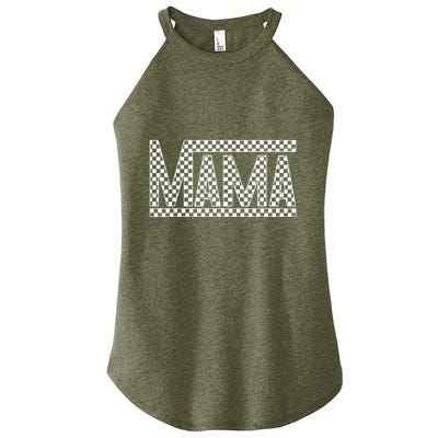 Funny Checkered Mama Black White Gift Women Women’s Perfect Tri Rocker Tank