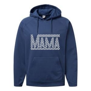 Funny Checkered Mama Black White Gift Women Performance Fleece Hoodie