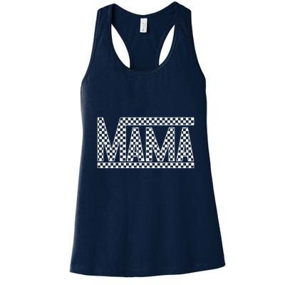 Funny Checkered Mama Black White Gift Women Women's Racerback Tank