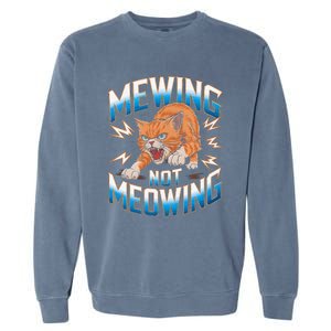 Funny Cat Meme Mewing Not Meowing Looksmax Cat Trend Garment-Dyed Sweatshirt