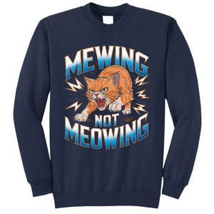 Funny Cat Meme Mewing Not Meowing Looksmax Cat Trend Sweatshirt