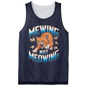 Funny Cat Meme Mewing Not Meowing Looksmax Cat Trend Mesh Reversible Basketball Jersey Tank