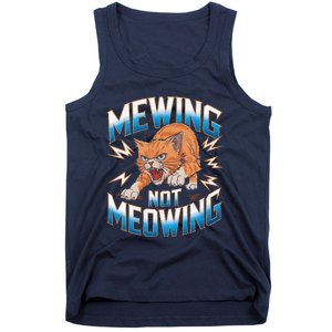 Funny Cat Meme Mewing Not Meowing Looksmax Cat Trend Tank Top