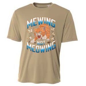 Funny Cat Meme Mewing Not Meowing Looksmax Cat Trend Cooling Performance Crew T-Shirt