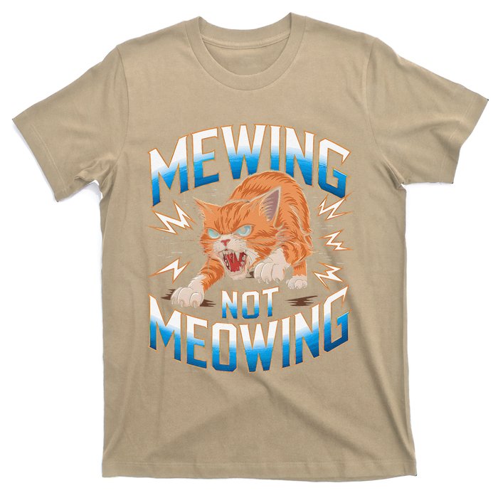 Funny Cat Meme Mewing Not Meowing Looksmax Cat Trend T-Shirt