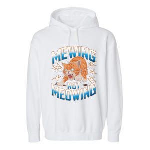 Funny Cat Meme Mewing Not Meowing Looksmax Cat Trend Garment-Dyed Fleece Hoodie