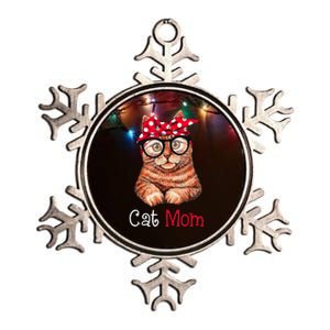 Funny Cat Mom Cat Lovers Mothers Day Metallic Star Ornament