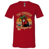 Funny Chicken Mom Chicken Whisperer Mama Hen Farm Gift V-Neck T-Shirt