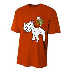 Funnychristmas Cat Mybuttmistletoe Meaningful Gift Performance Sprint T-Shirt