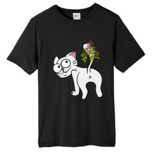 Funnychristmas Cat Mybuttmistletoe Meaningful Gift Tall Fusion ChromaSoft Performance T-Shirt