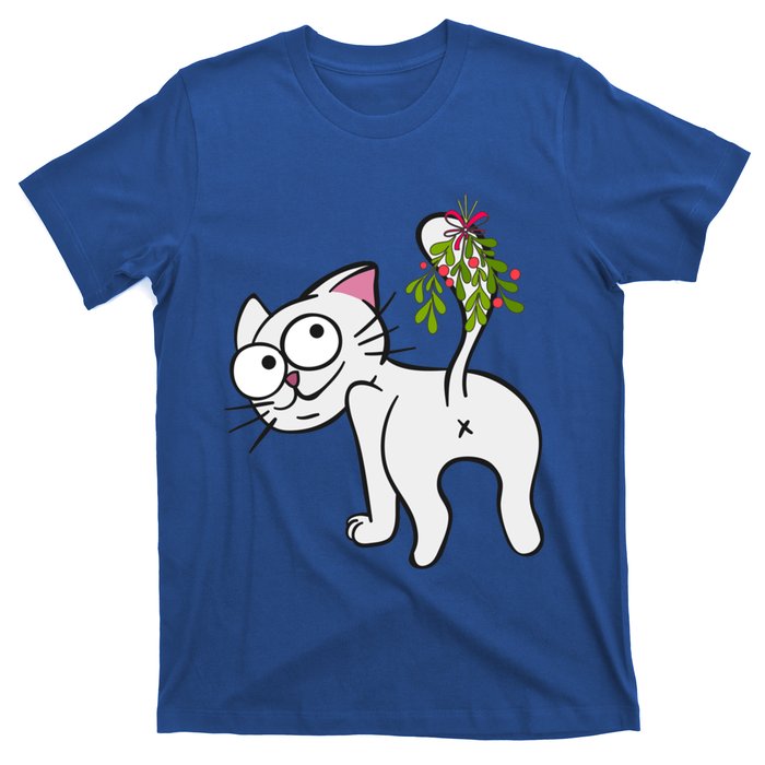 Funnychristmas Cat Mybuttmistletoe Meaningful Gift T-Shirt