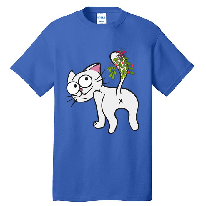 Funnychristmas Cat Mybuttmistletoe Meaningful Gift Tall T-Shirt