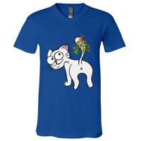 Funnychristmas Cat Mybuttmistletoe Meaningful Gift V-Neck T-Shirt