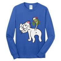 Funnychristmas Cat Mybuttmistletoe Meaningful Gift Tall Long Sleeve T-Shirt