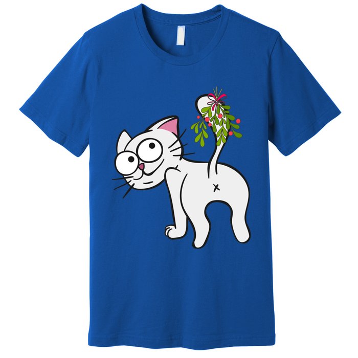 Funnychristmas Cat Mybuttmistletoe Meaningful Gift Premium T-Shirt