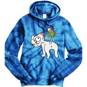 Funnychristmas Cat Mybuttmistletoe Meaningful Gift Tie Dye Hoodie