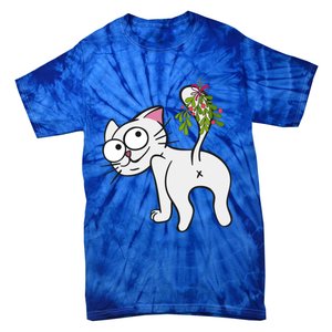 Funnychristmas Cat Mybuttmistletoe Meaningful Gift Tie-Dye T-Shirt