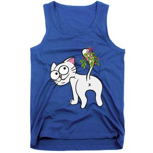 Funnychristmas Cat Mybuttmistletoe Meaningful Gift Tank Top